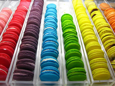  colored macaroons would be a fantastic addition to any candy buffet